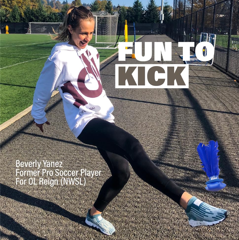 Kickit - The Original Birdie Soccer Trainer | Indoor, Outdoor & Beach Fun (Blue)