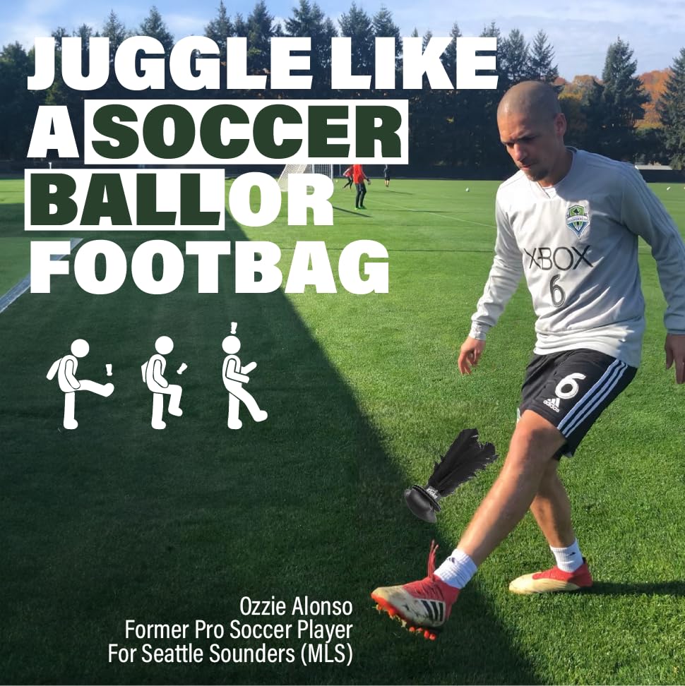 Kickit | The Original Birdie Soccer Trainer – All Ages Indoor & Outdoor Play (Black)