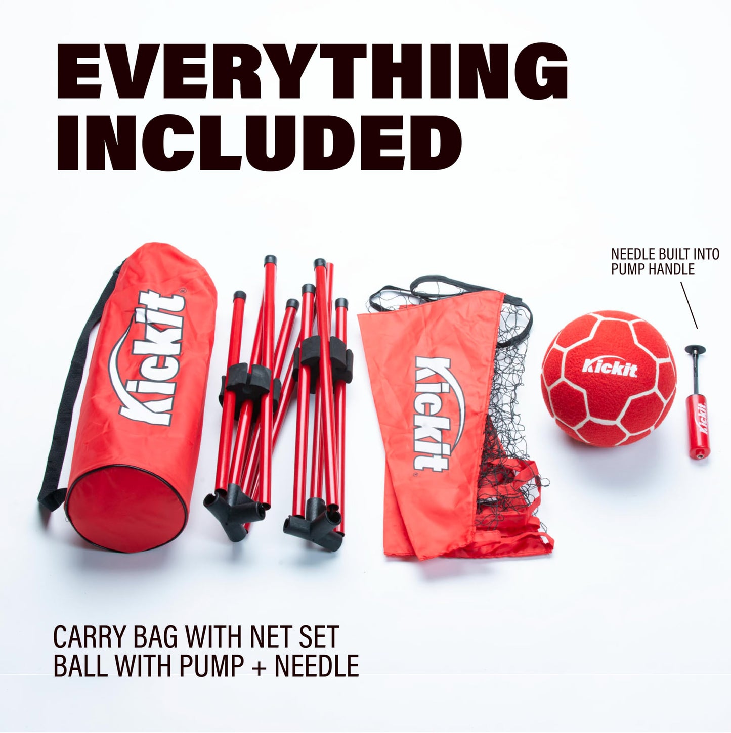 Kickit Soccer Tennis Game Set - Portable Net, Lightweight Ball, Indoor/Outdoor Fun