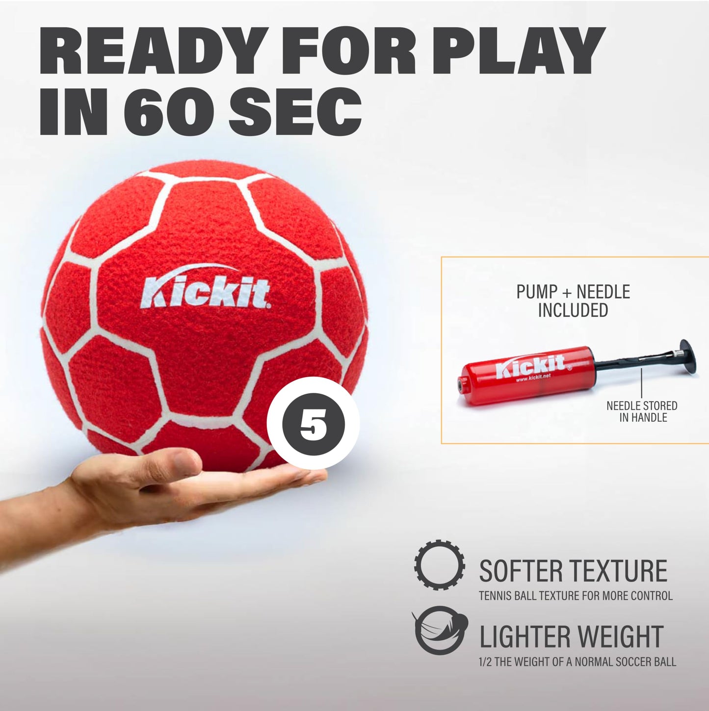Kickit Soccer Tennis Game Set - Portable Net, Lightweight Ball, Indoor/Outdoor Fun