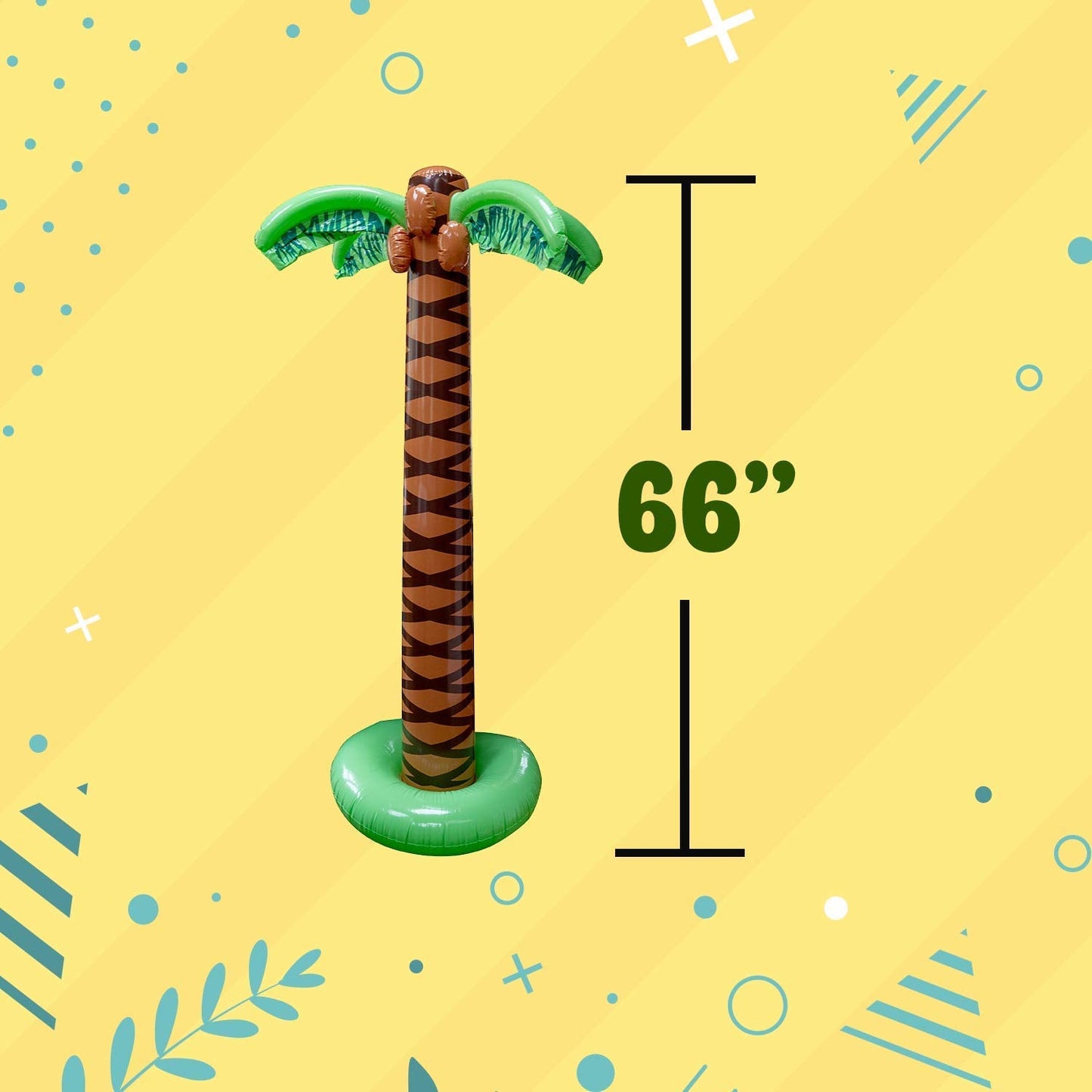 Kicko Inflatable Palm Trees (Pack of 2) - 66-Inch Giant Tropical Decor for Beach, Pool & Luau