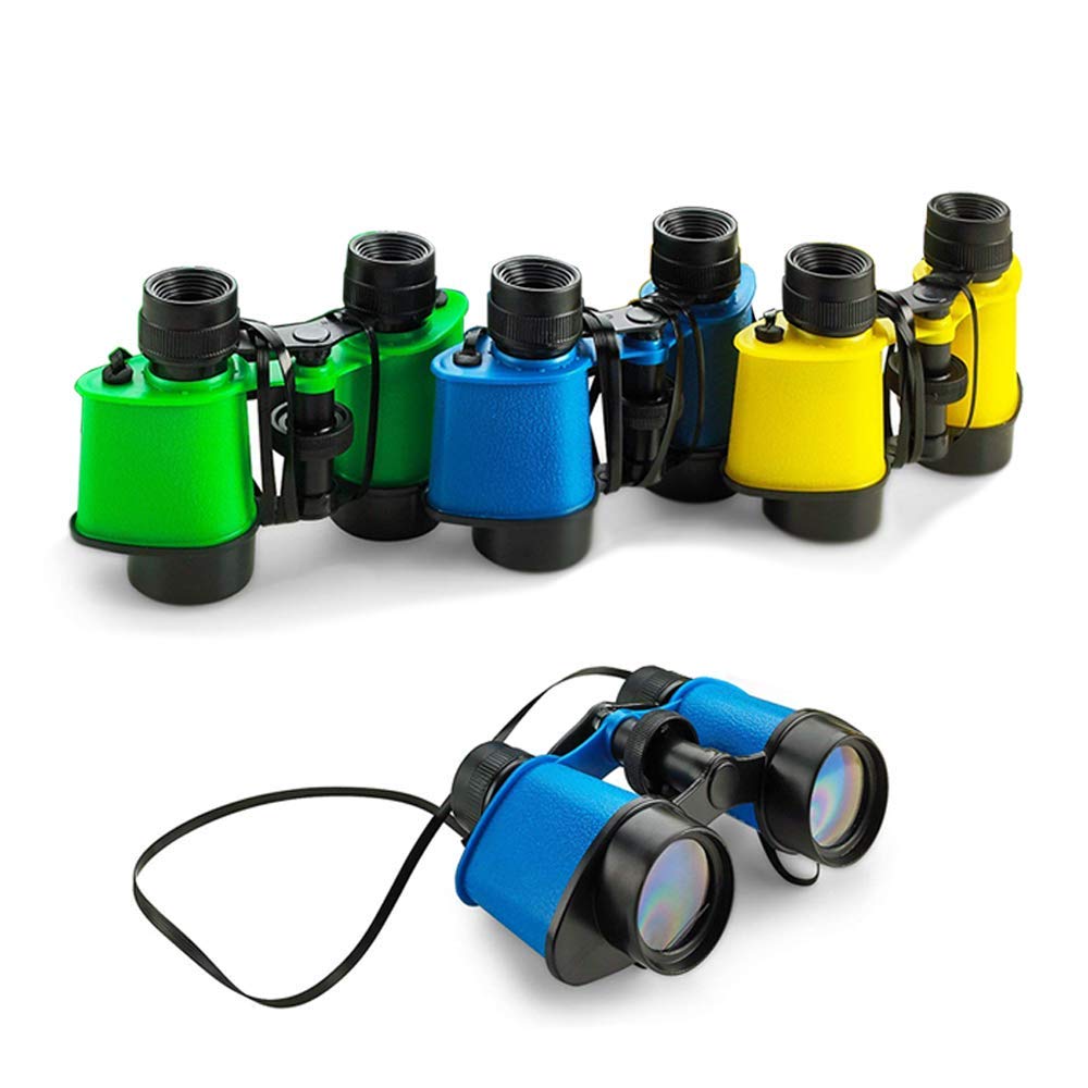 Kicko Toy Binoculars for Kids – 3.5 x 5 in Durable Binoculars for Bird Watching & Jungle Exploration (Pack of 12)