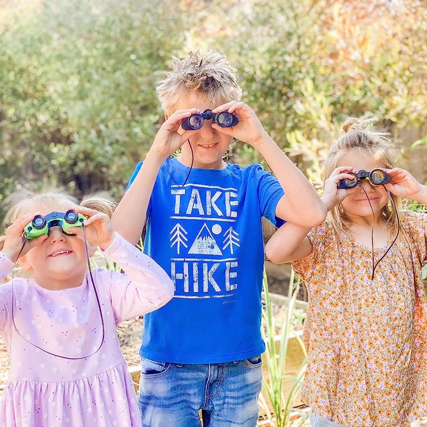 Kicko Toy Binoculars for Kids – 3.5 x 5 in Durable Binoculars for Bird Watching & Jungle Exploration (Pack of 12)