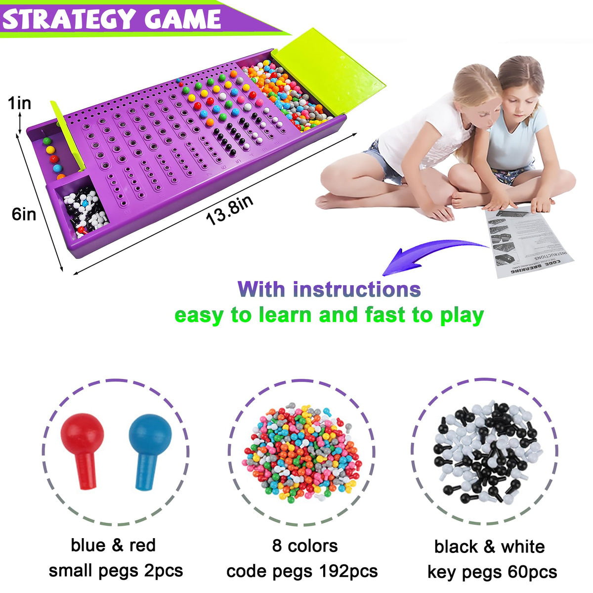KIDAMI Code Breaker Board Game | Classic 2-Player Brain Puzzle & Travel Edition
