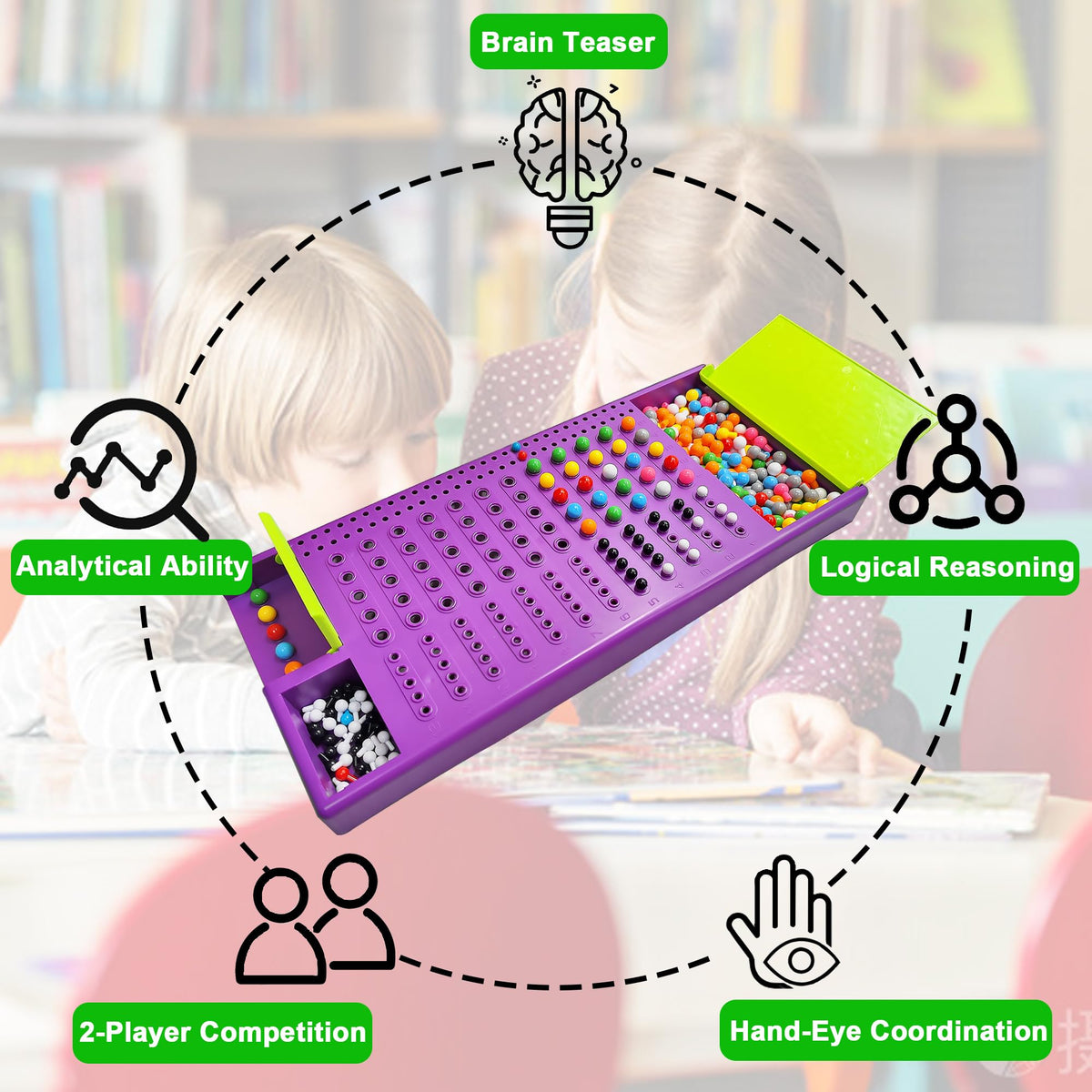 KIDAMI Code Breaker Board Game | Classic 2-Player Brain Puzzle & Travel Edition