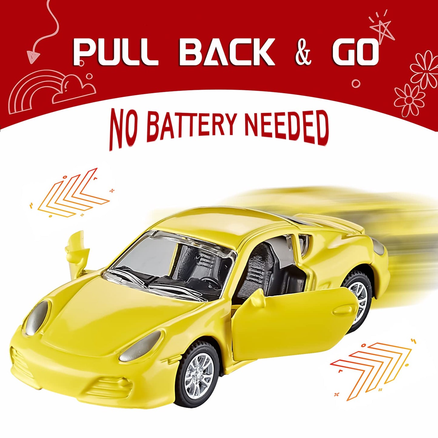 KIDAMI Die Cast Car Set of 5 — Openable Doors, Pull-Back Action, Private Car Gift Pack