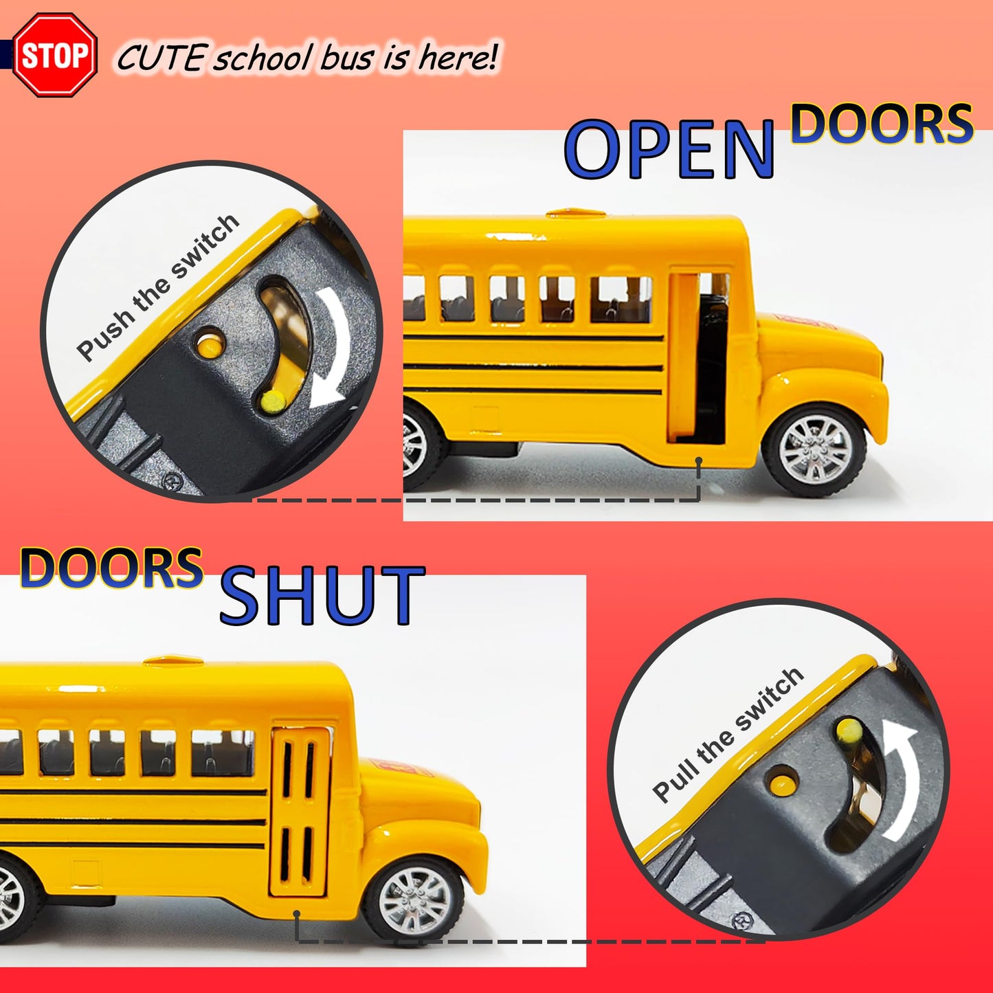 KIDAMI Die-Cast Car Set of 5 – Openable Doors, Pull-Back Action, Gift Pack (Official Car II)