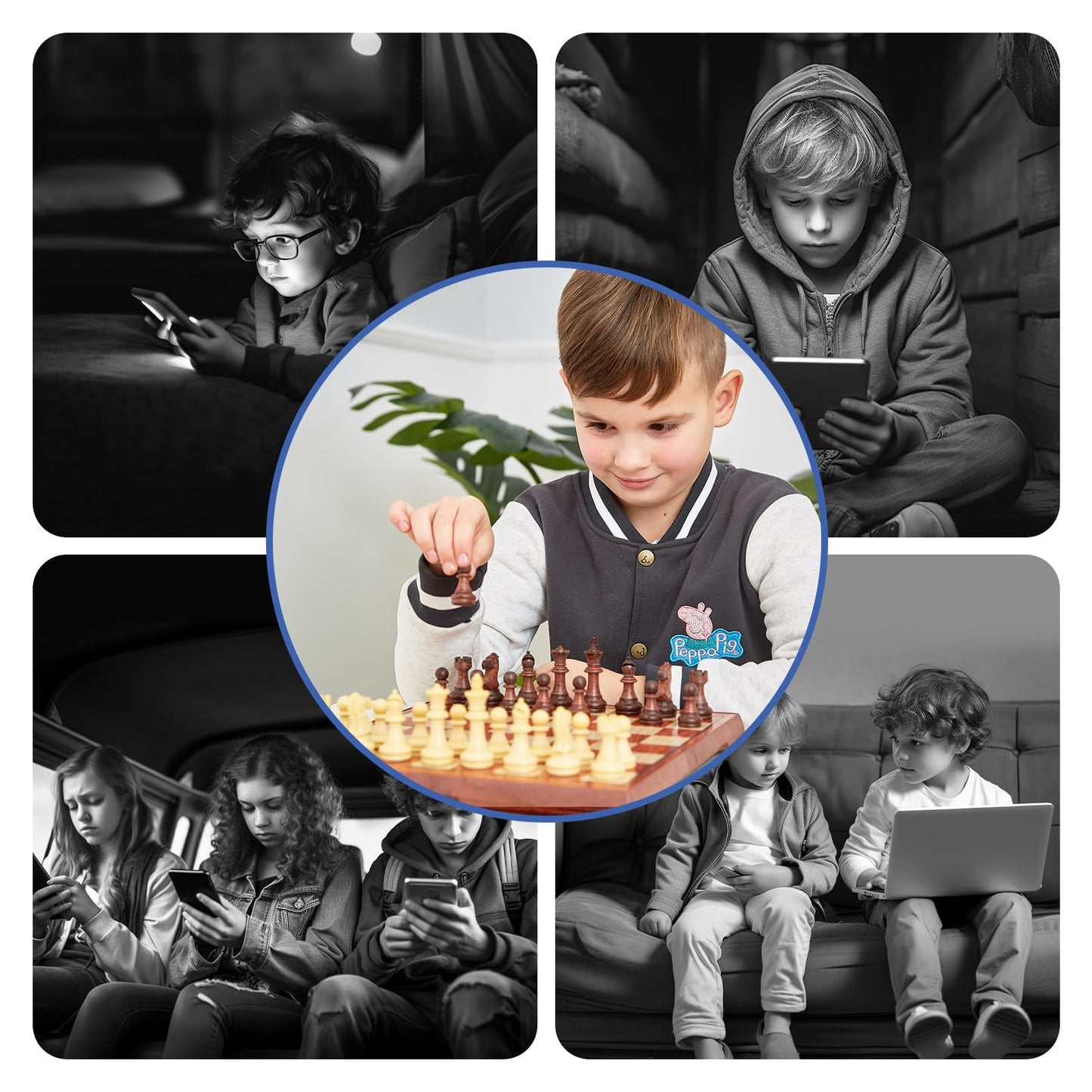 KIDAMI Magnetic Travel Chess Set – 12-Inch Folding Board with 2 Storage Bags