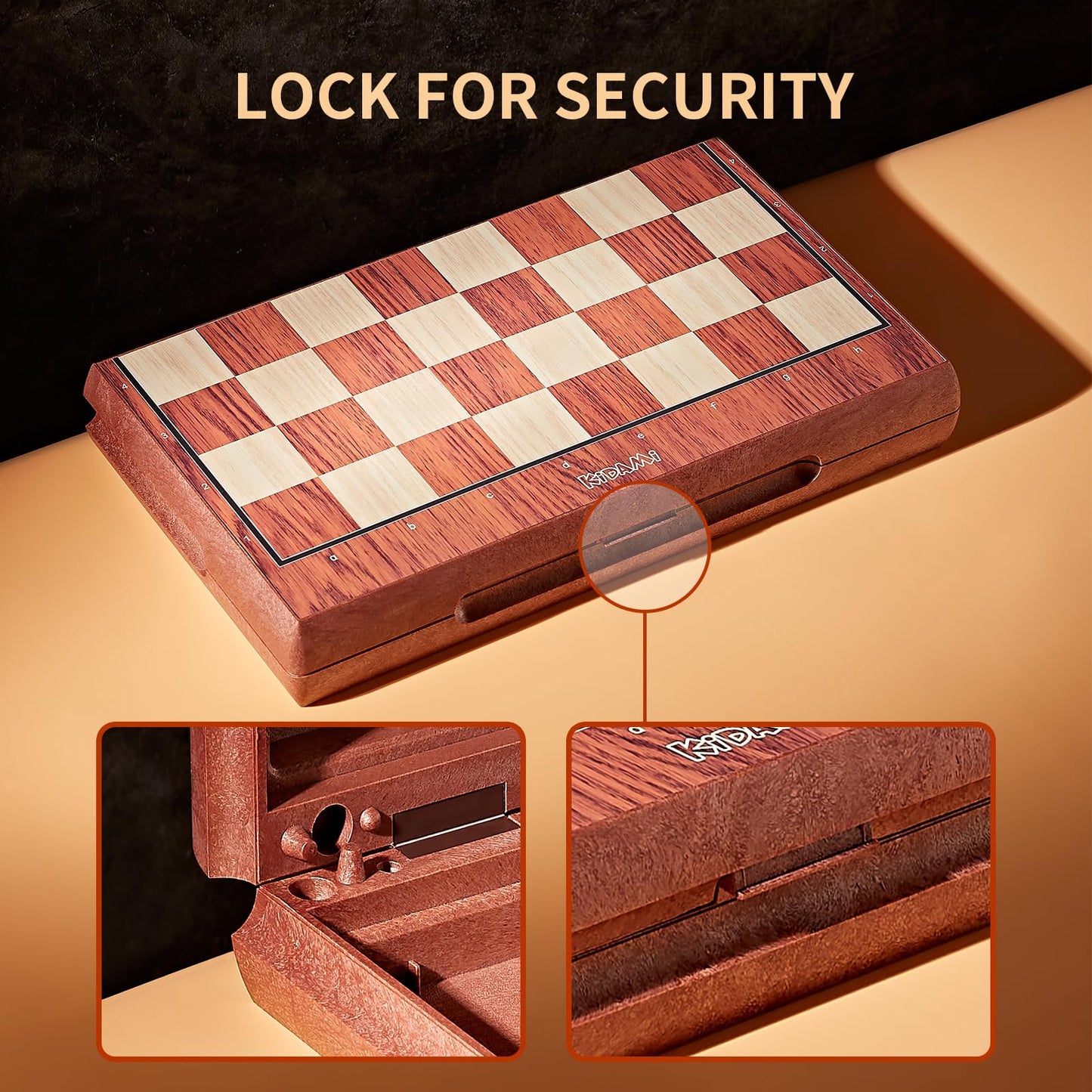 KIDAMI Magnetic Travel Chess Set – 12-Inch Folding Board with 2 Storage Bags