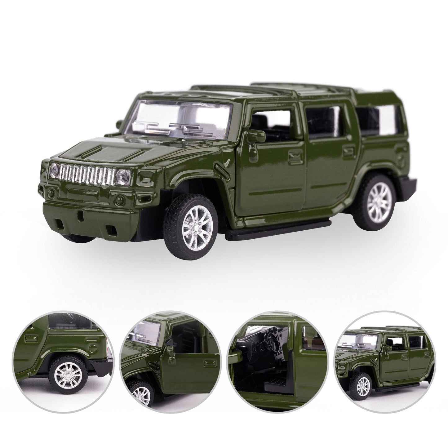 KIDAMI Die Cast Car Set of 5 — Openable Doors, Pull-Back Action, Private Car Gift Pack