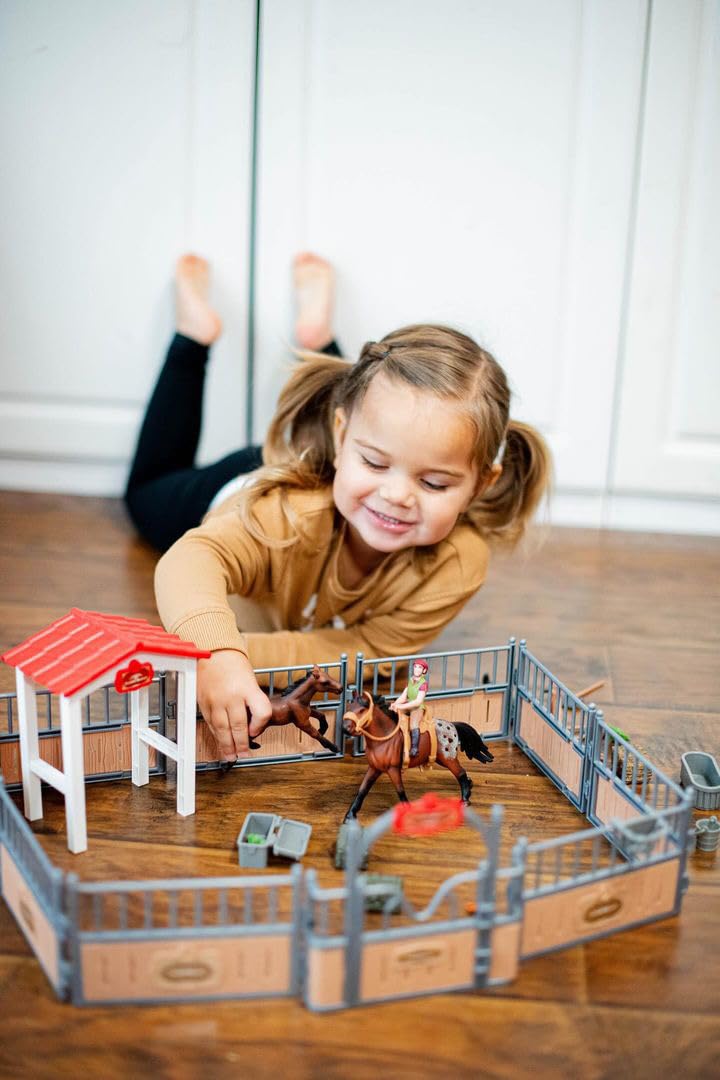 KIDBEST Horse Stable Playset - 26-Piece Farm Horse Toys for Kids 3-10