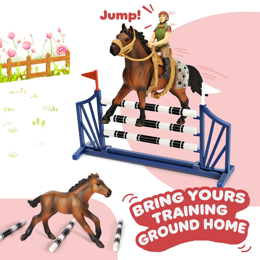 KIDBEST Horse Stable Playset - 26-Piece Farm Horse Toys for Kids 3-10