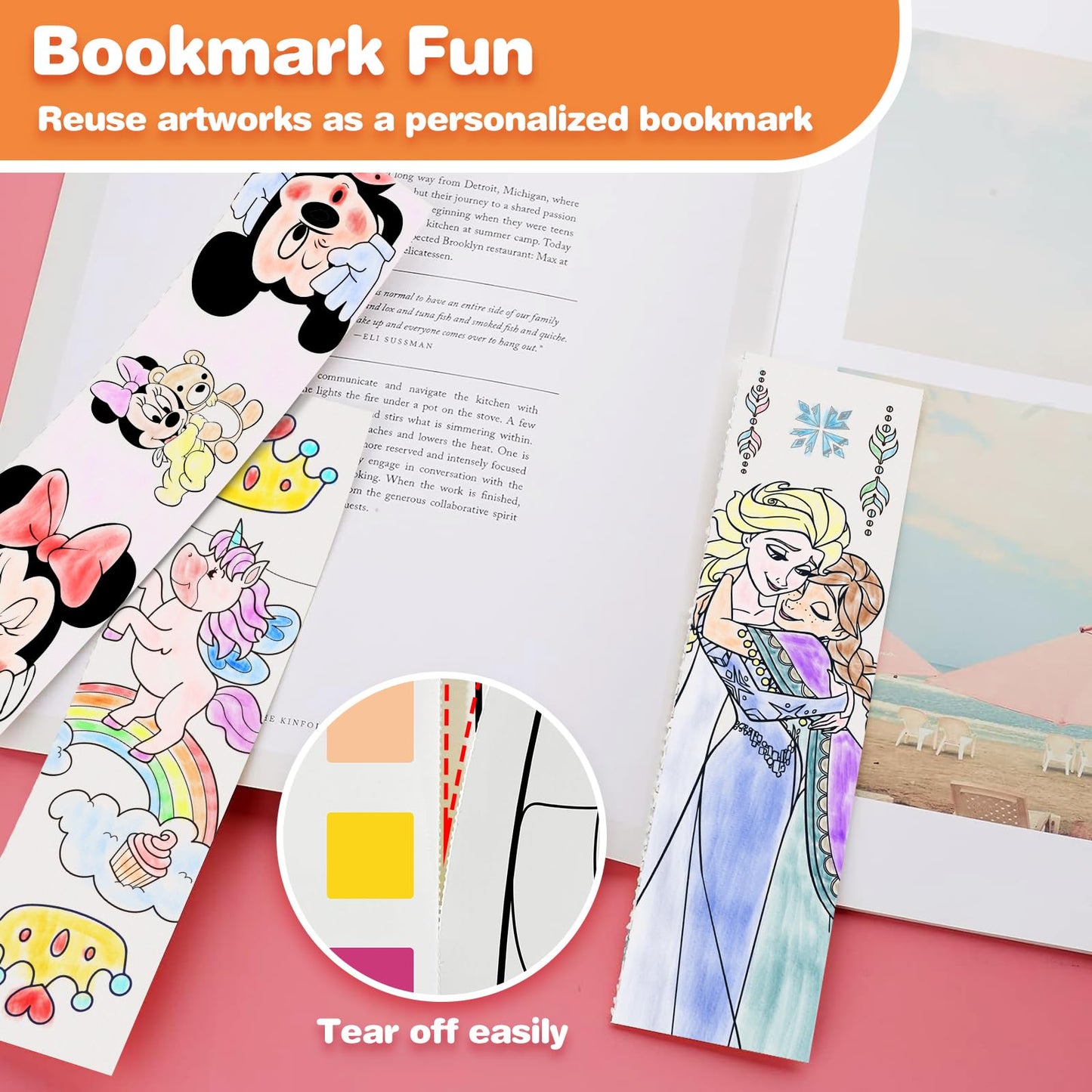 Kidcraft Paint with Water Coloring Books for Kids - 3 Pack Mess-Free Watercolor Kit for Travel and Home