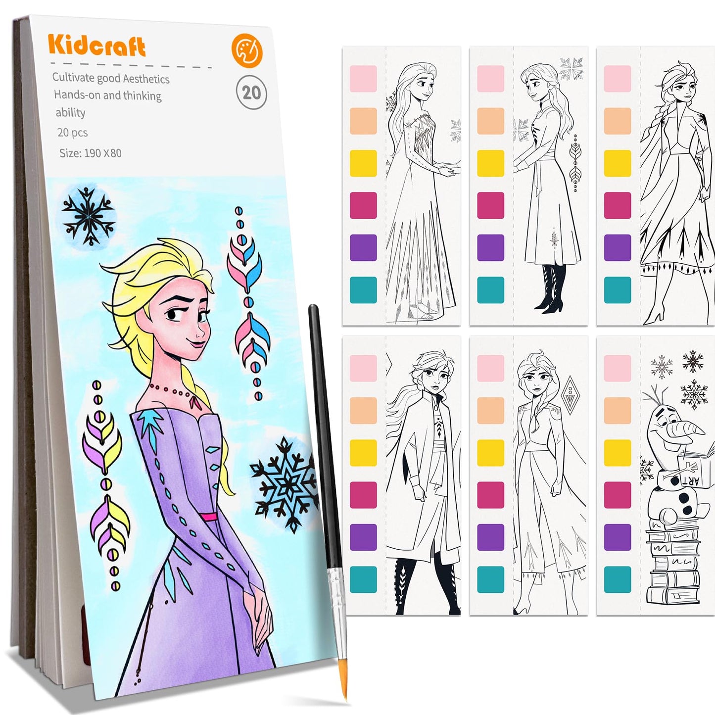 Kidcraft Paint with Water Coloring Books – Mess-Free Pocket Kit (Princess)