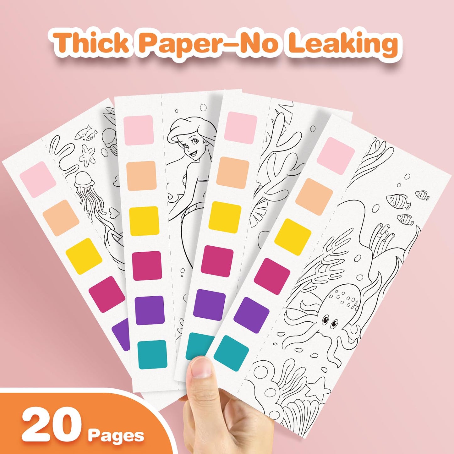 Kidcraft Paint with Water Coloring Books – 5 Pack Mess-Free Travel Art Kit