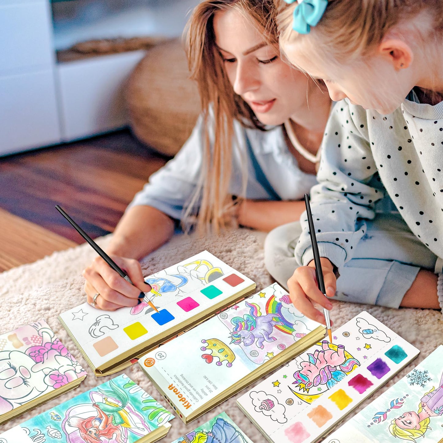 Kidcraft Paint with Water Coloring Books – 5 Pack Mess-Free Travel Art Kit