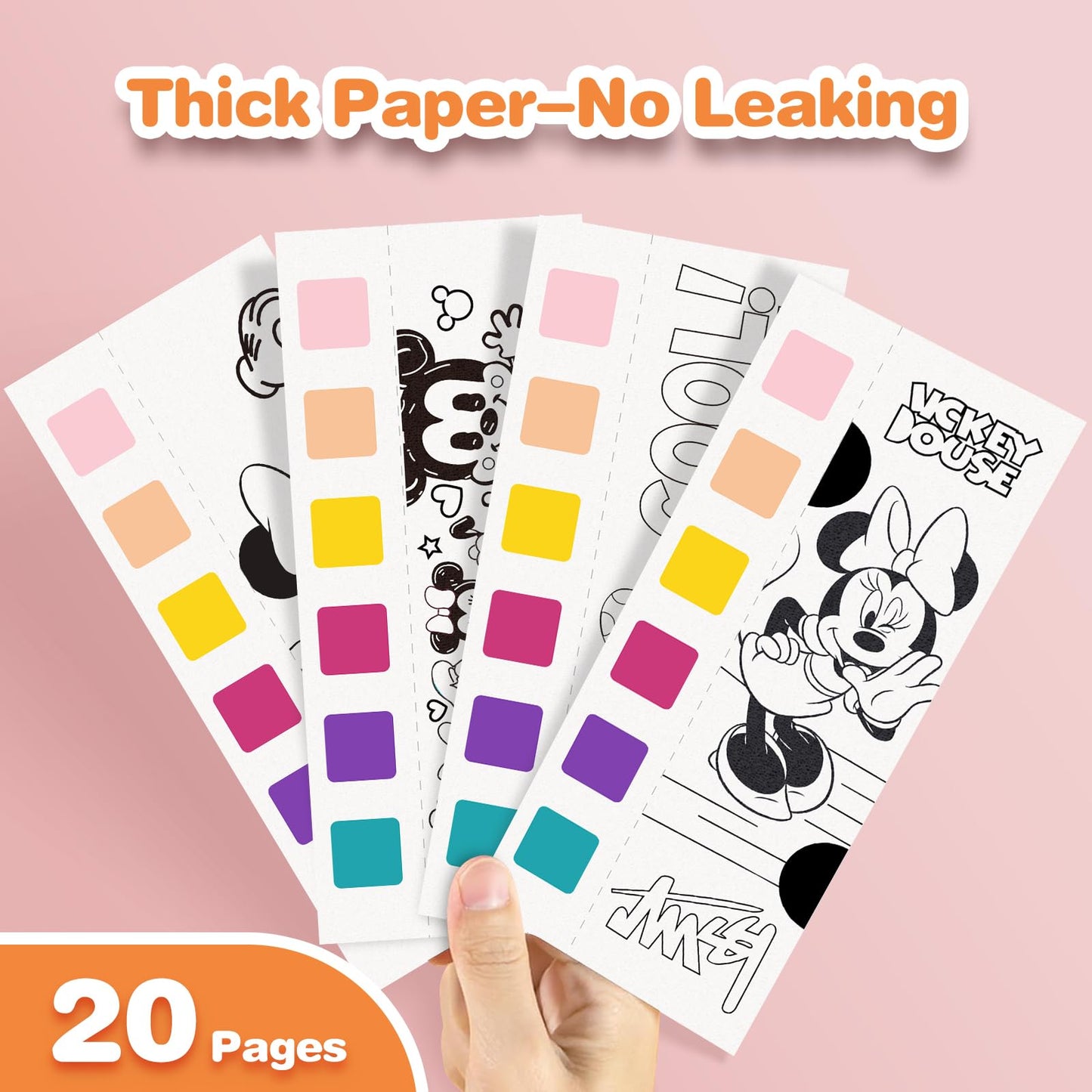 Kidcraft Paint with Water Coloring Books for Kids | Mess-Free Pocket Watercolor Kit for Travel | Ages 4-12