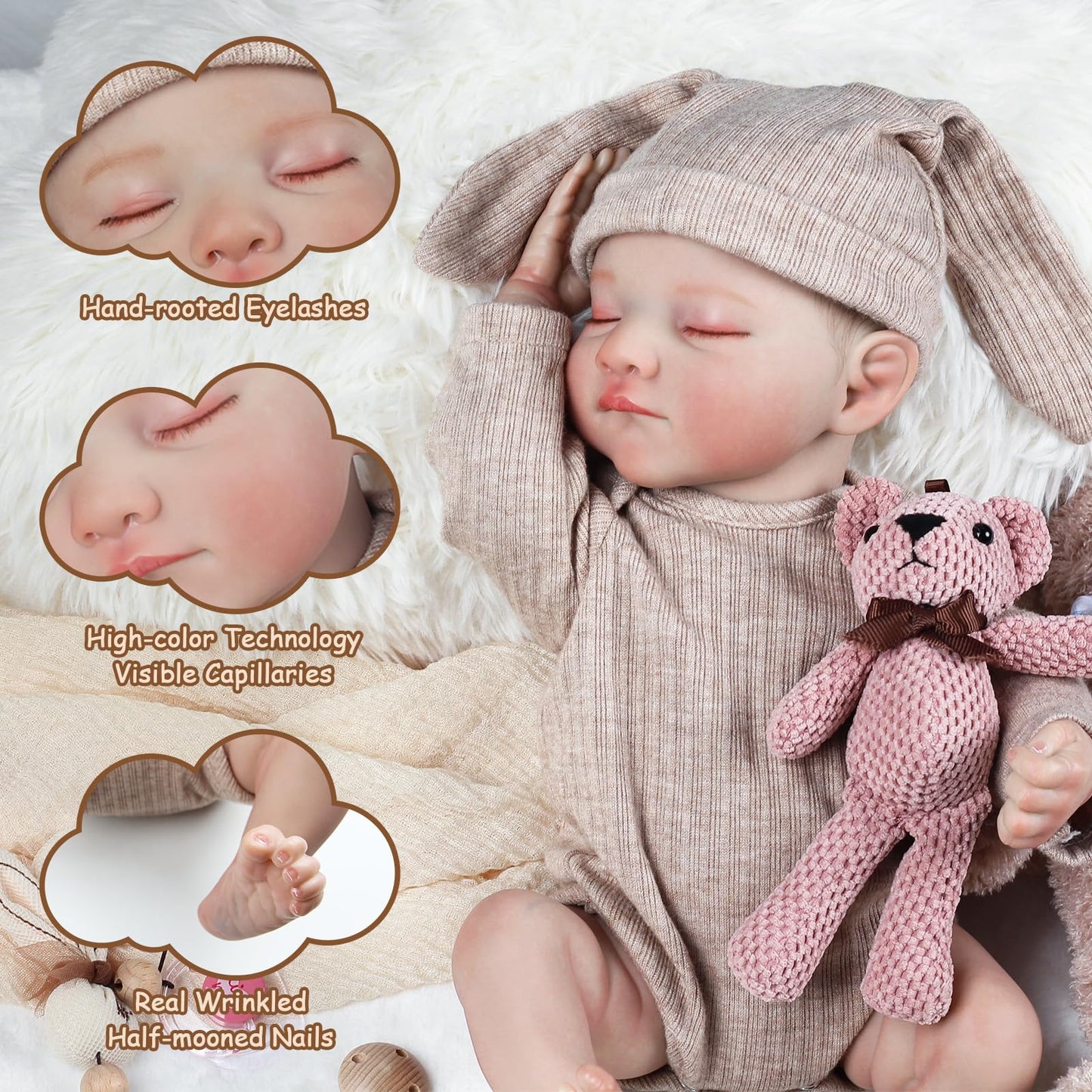 KidCuddz Reborn Baby Dolls – 18-Inch Vinyl Realistic Doll with Vein Details & Accessories