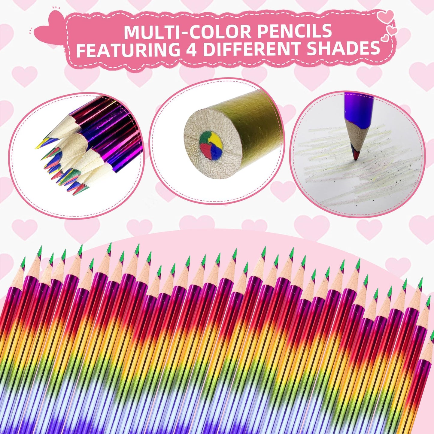 Kiddelo 28 Pack Valentines Cards with Rainbow Pencils & Sharpener | Cute Animal Classroom Gifts