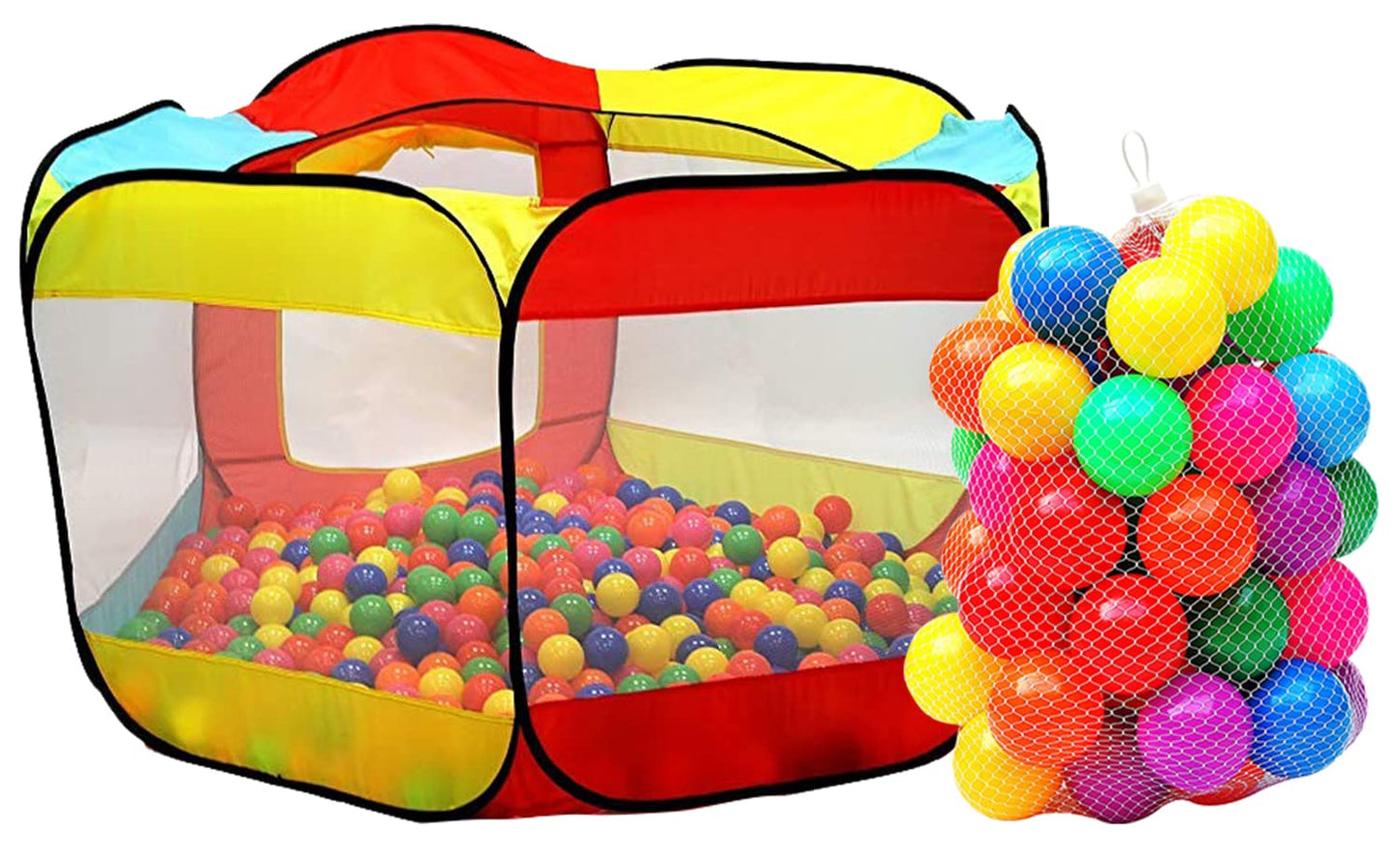 Kiddey Kids Ball Pit Pop Up Tent – Large Indoor/Outdoor Play Space (50 Balls Included)