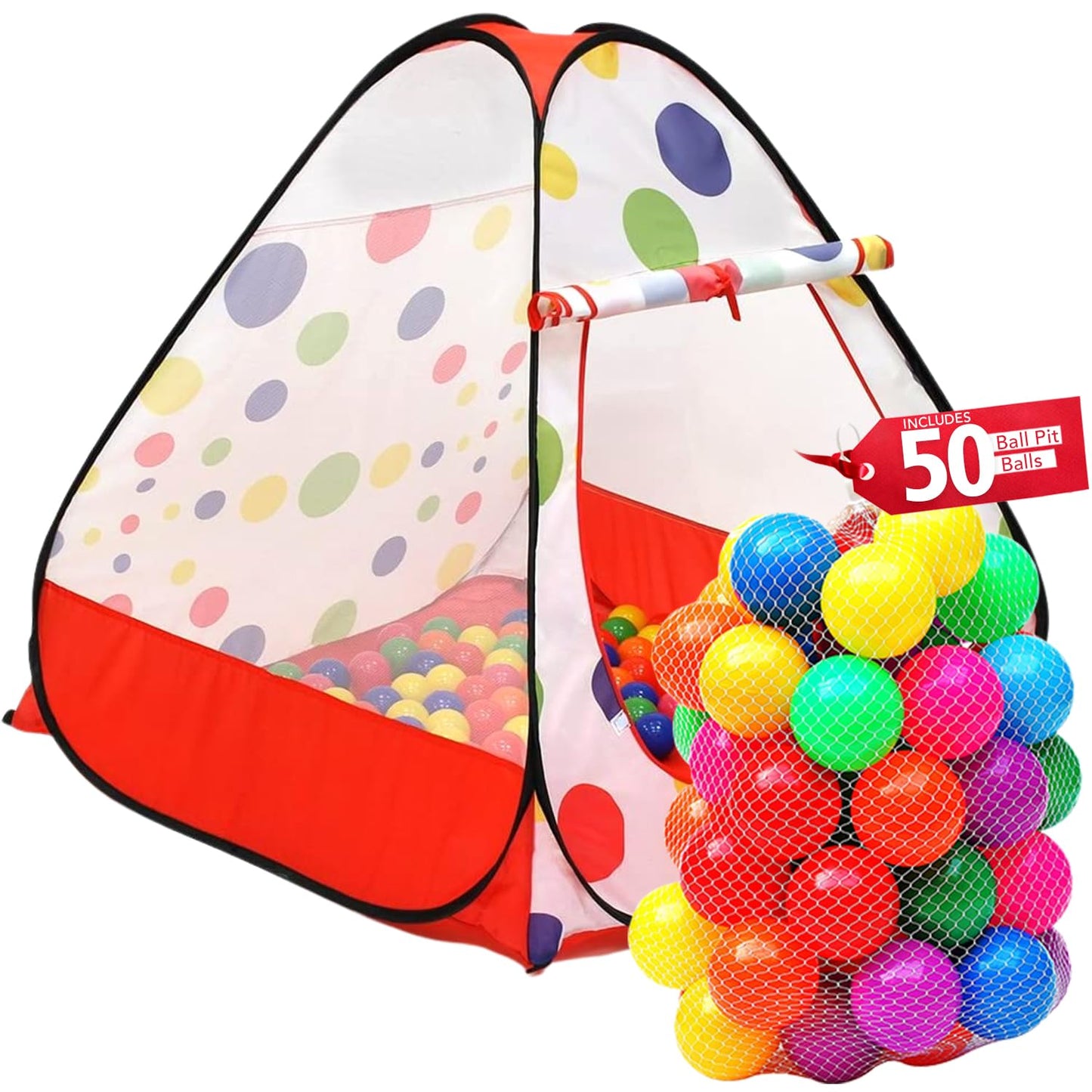Kiddey Kids Ball Pit Pop Up Play Tent – 50 Balls Included