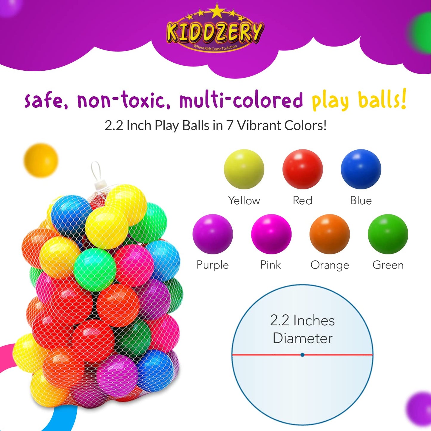 Kiddey Kids Ball Pit Pop Up Tent – Large Indoor/Outdoor Play Space (50 Balls Included)