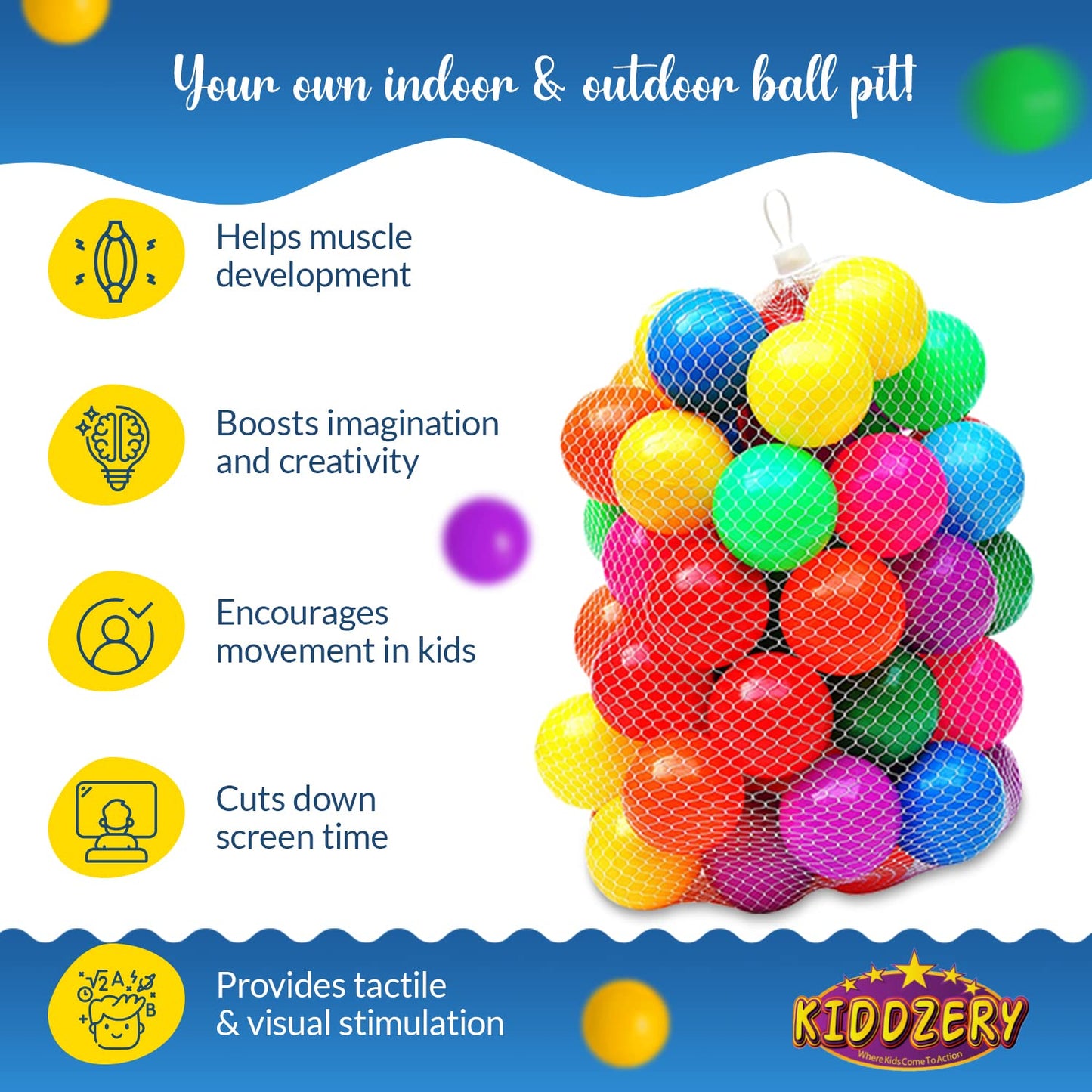 Kiddey Caterpillar Play Tunnel & Tent with 50 Balls – Indoor/Outdoor Crawl Through Ball Pit