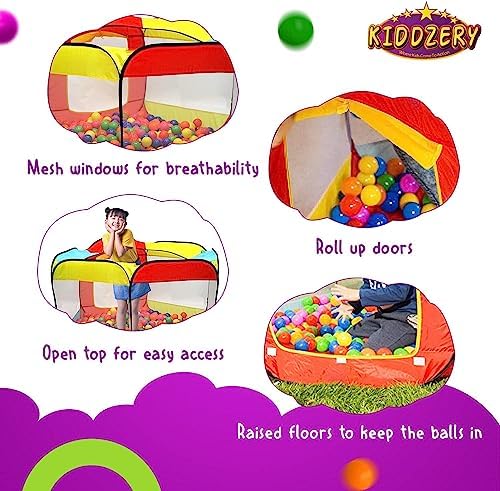 Kiddey Kids Play Tent with 100 Balls – Extra Large 56-inch Pop-Up Ball Pit