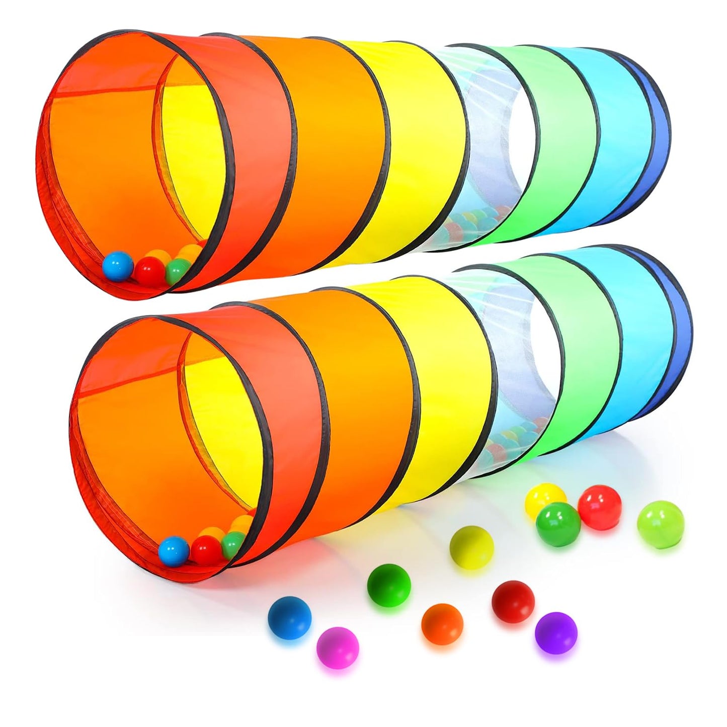 Kiddey Kids Play Tunnel Set – Double Pop-Up Tunnels for Indoor & Outdoor Fun