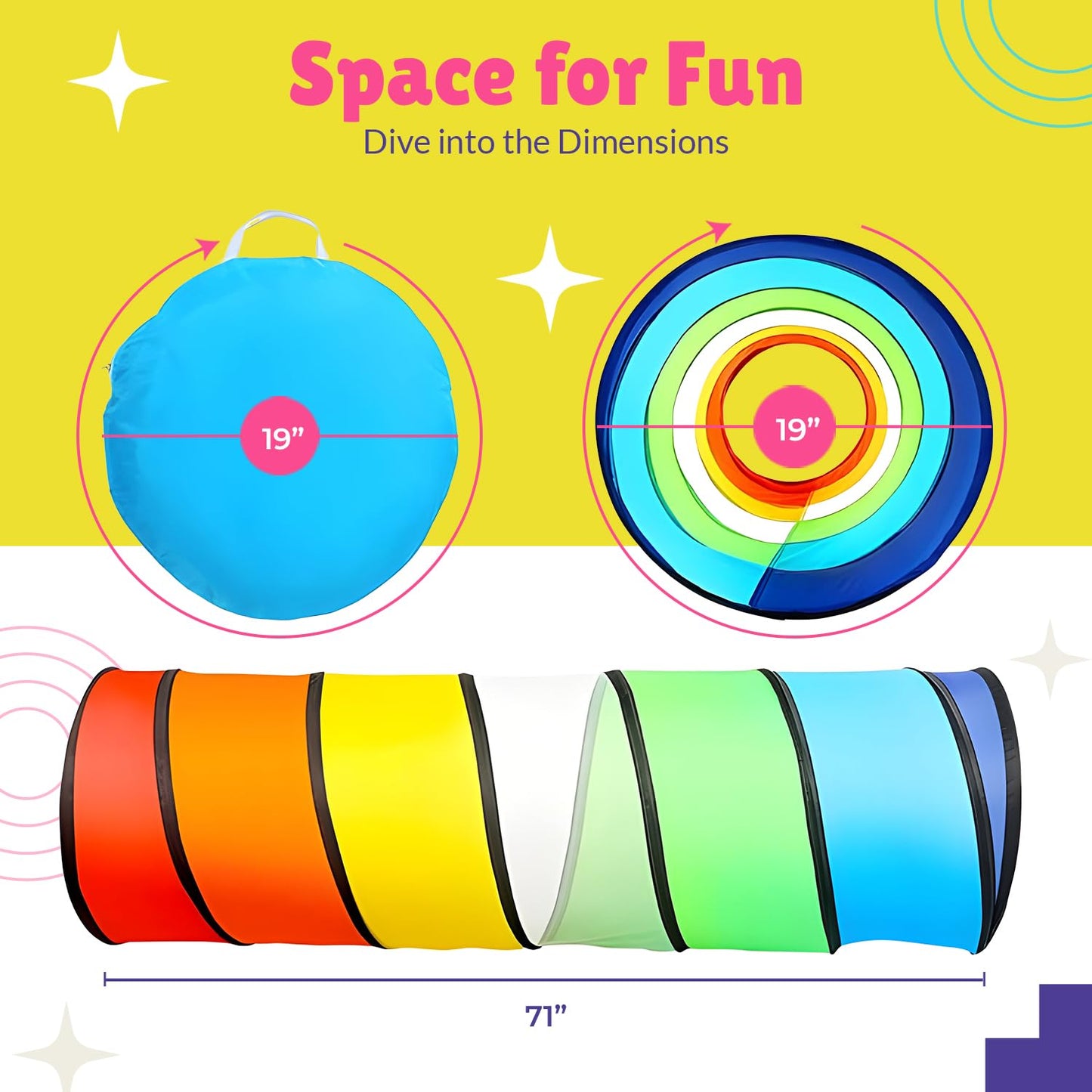 Kiddey Kids Play Tunnel Set – Double Pop-Up Tunnels for Indoor & Outdoor Fun