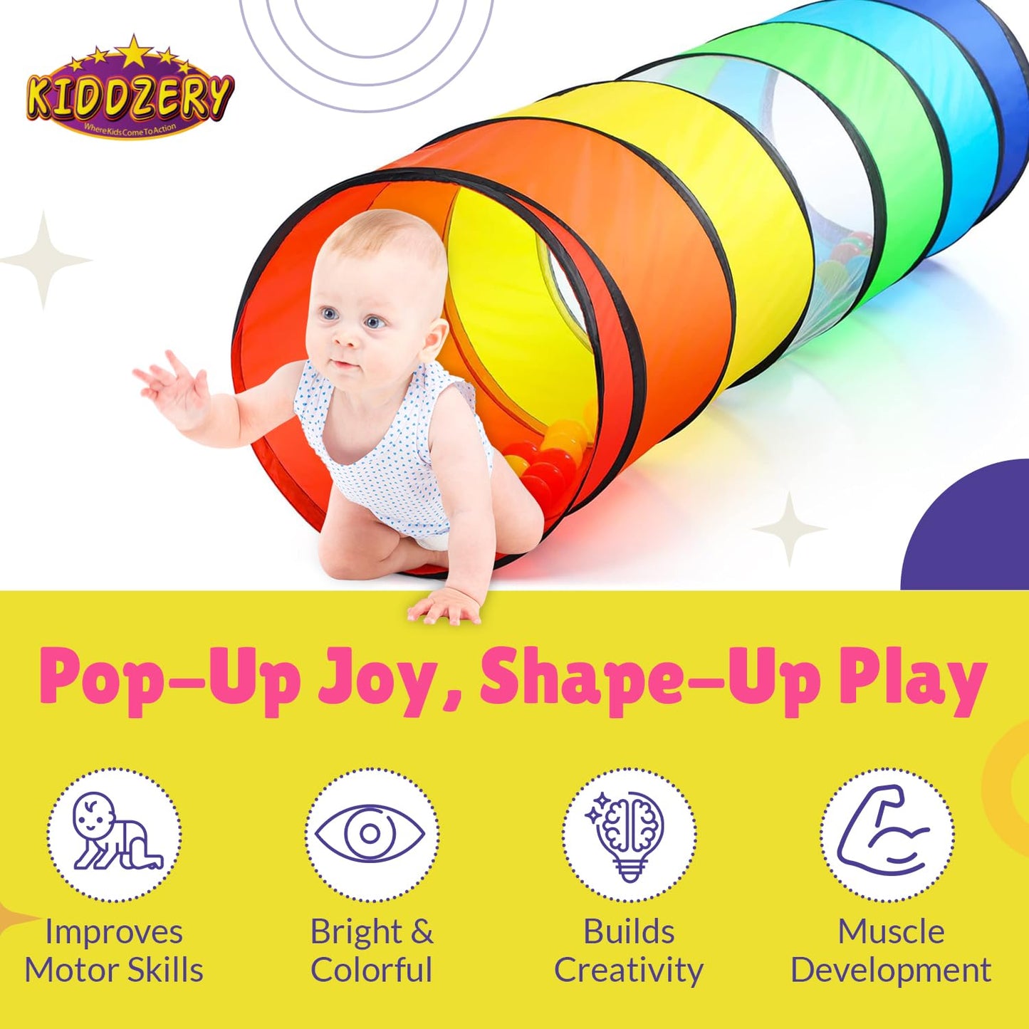 Kiddey Kids Play Tunnel Set – Double Pop-Up Tunnels for Indoor & Outdoor Fun