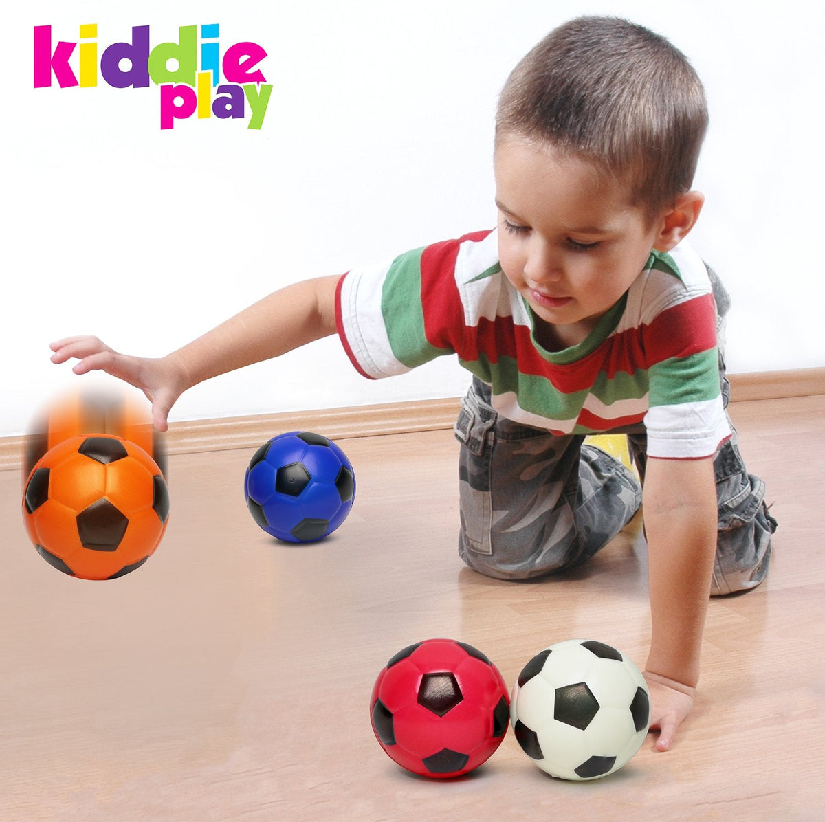 Kiddie Play 4-Piece Soft 4-Inch Soccer Ball Set for Toddlers | Safe & Lightweight