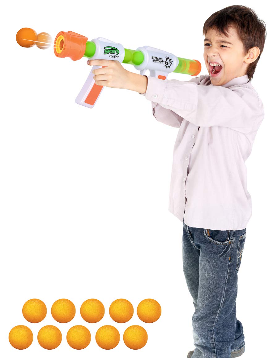 Kiddie Play Atomic Power Popper Gun – 26 ft Foam Ball Shooter for Kids