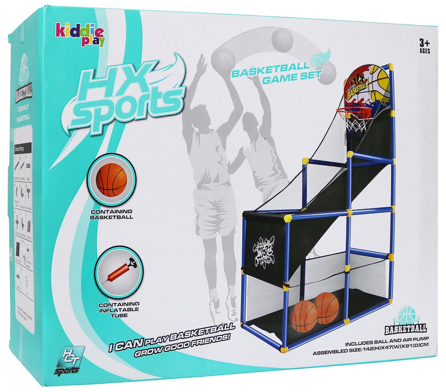 Kiddie Play Toy Basketball Hoop Arcade Game Set - 4 Balls & Air Pump | Indoor Outdoor Kids Toy