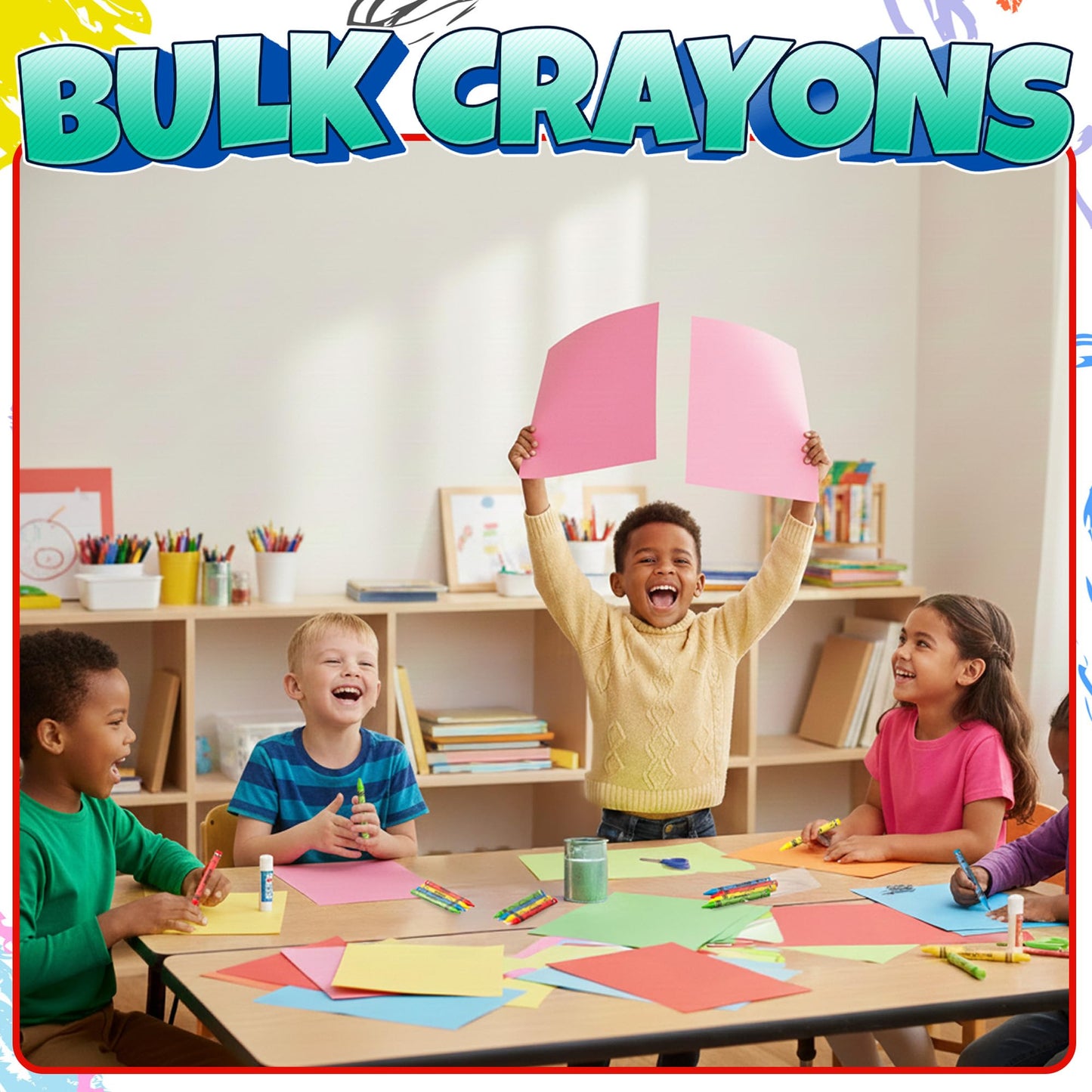 KiddieLoot Bulk Crayons 100 Pack – 25 Sets of 4, Pre-Wrapped Party Favors