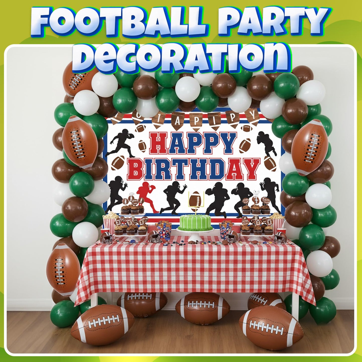 KiddieLoot Inflatable Football Beach Balls (6 Pack) - 16-Inch Durable PVC Pool Toys & Party Favors