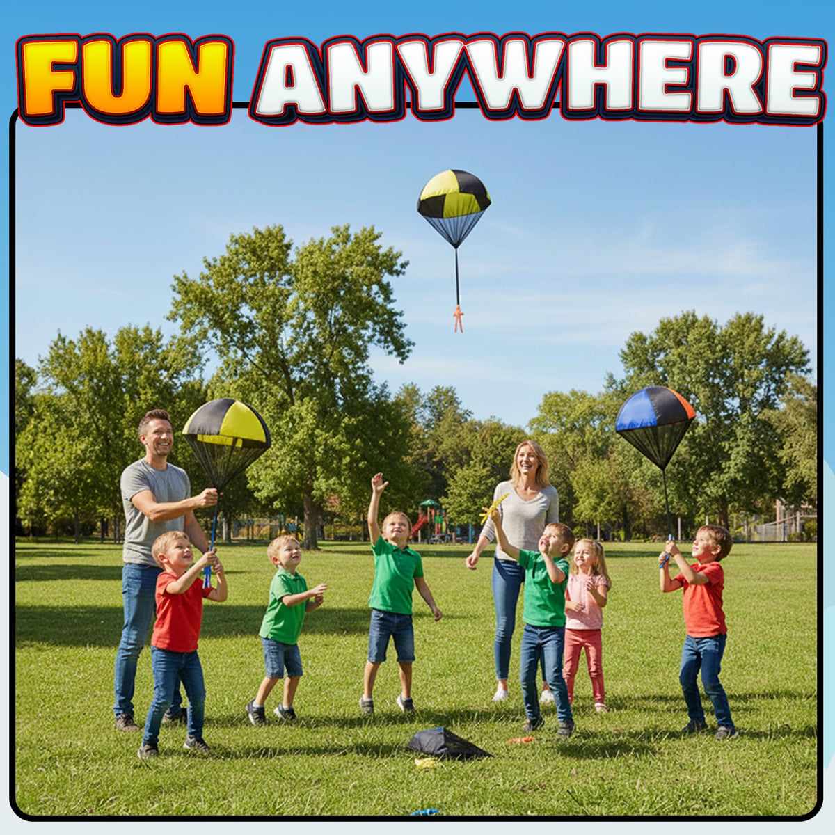 KiddieLoot Parachute Toys – Pack of 4, Tangle-Free Throwing Army Figures, Bright Colors for Outdoor Play (Ages 4-8)