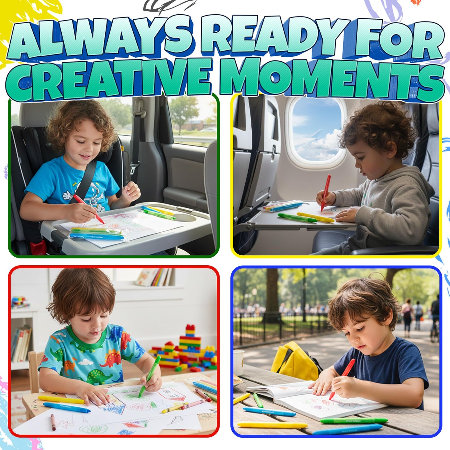 KiddieLoot Twistable Crayons Bulk 100 Pack – 25 Sets of 4, No Sharpening, Mess-Free Coloring for Kids