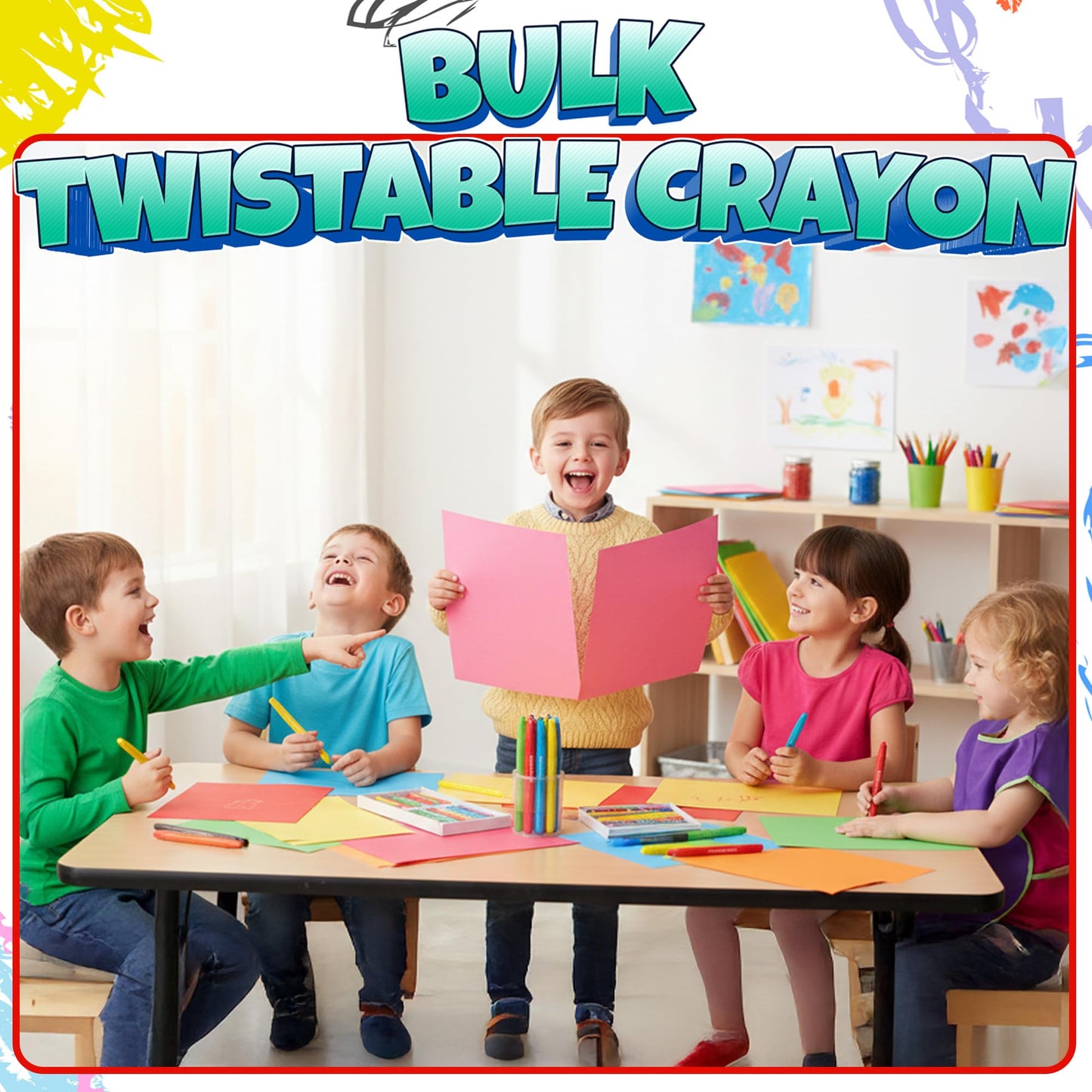 KiddieLoot Twistable Crayons Bulk 100 Pack – 25 Sets of 4, No Sharpening, Mess-Free Coloring for Kids