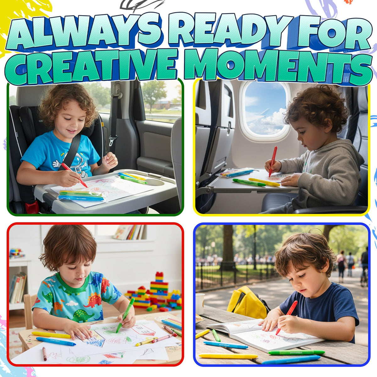 KiddieLoot Twistable Crayons Bulk 40 Pack – Mess-Free Coloring for Kids