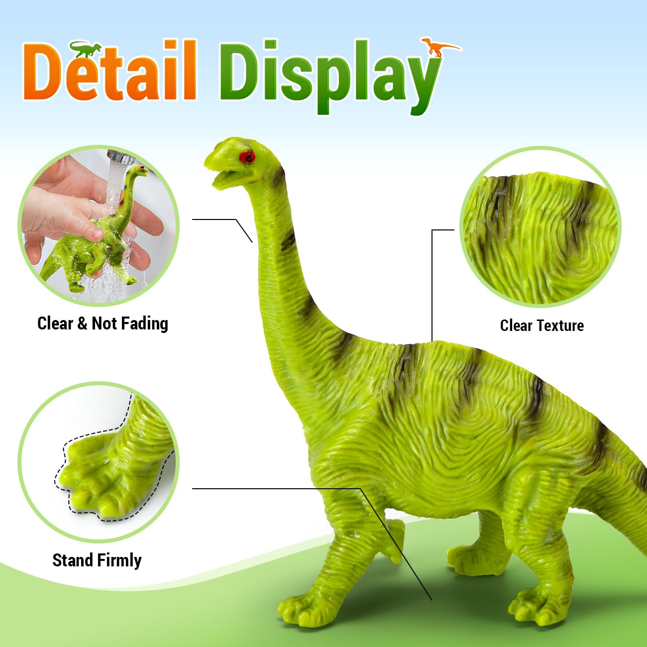 Kiddiworld 12 Realistic Dinosaur Toys with Metal Storage Box – BPA-Free Dino Set for Ages 2-6