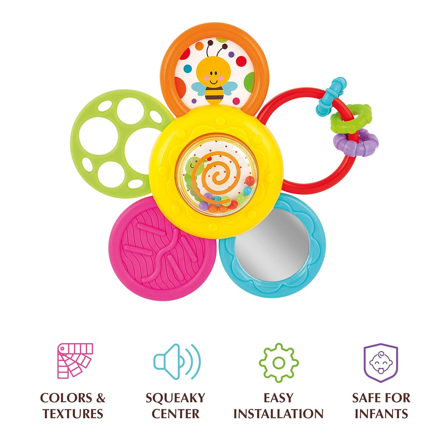 KiddoLab Spin & Rattle Teether Toy for Babies 6-12 Months – BPA-Free