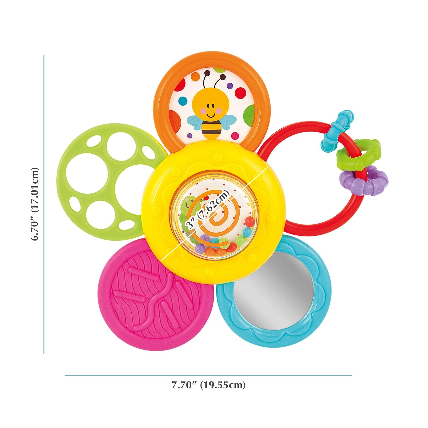 KiddoLab Spin & Rattle Teether Toy for Babies 6-12 Months – BPA-Free