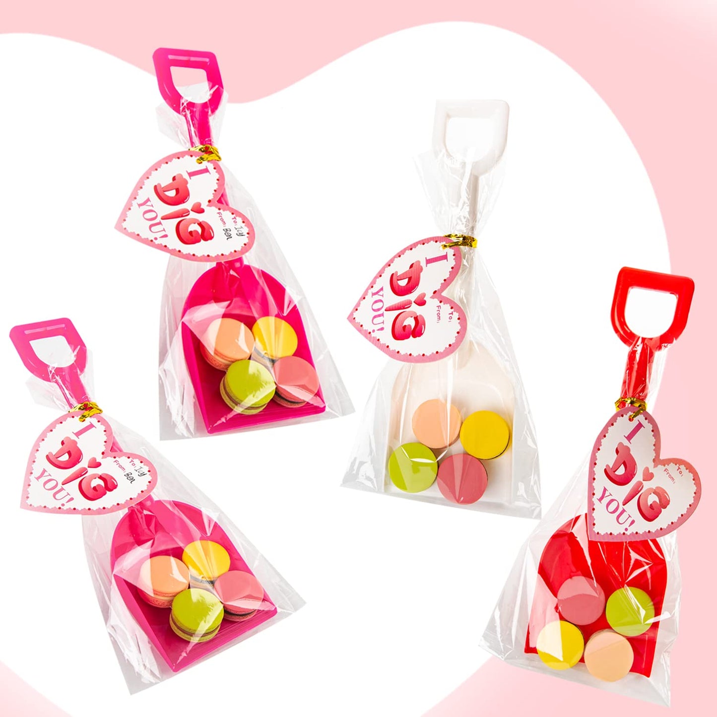 KIDDOKIDS 36-Pack Valentine's Day Cards with Shovels & Bags – Non-Candy Classroom Gifts