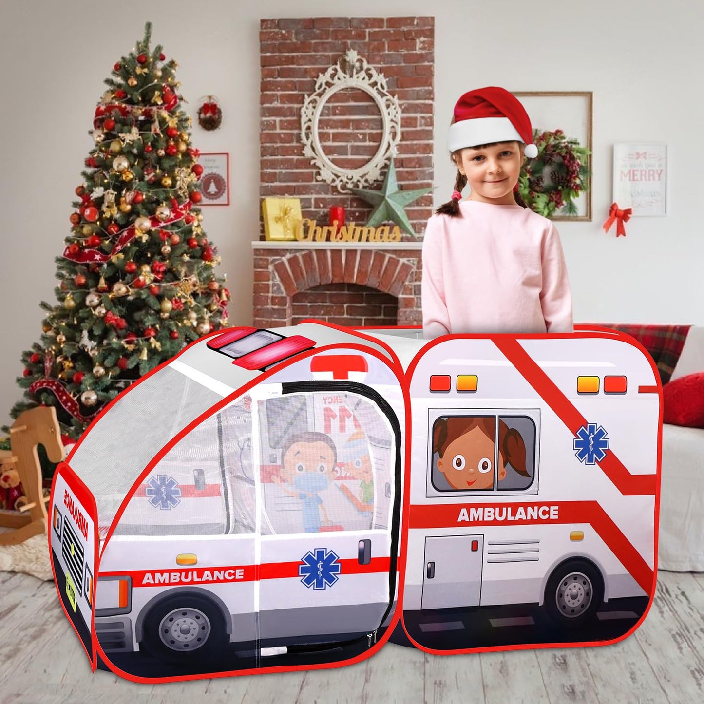 Kiddzery Ambulance Pop-Up Tent with Sounds – Doctor Kit & Ball Pit