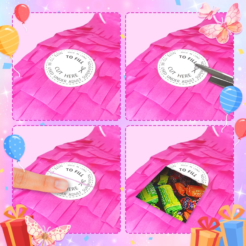 KiDEPOCH Butterfly Piñata – Colorful Birthday Party Decoration with Stick & Blindfold (16 x 12.6 x 4.2 in)