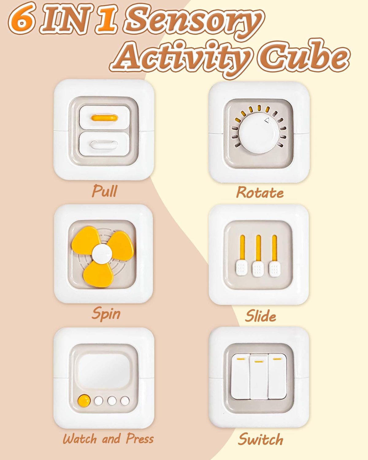 Kidific 6-in-1 Busy Cube Montessori Toy for Toddlers – Safe, Battery-Free