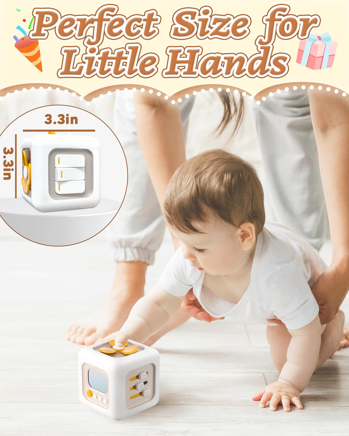 Kidific 6-in-1 Busy Cube Montessori Toy for Toddlers – Safe, Battery-Free