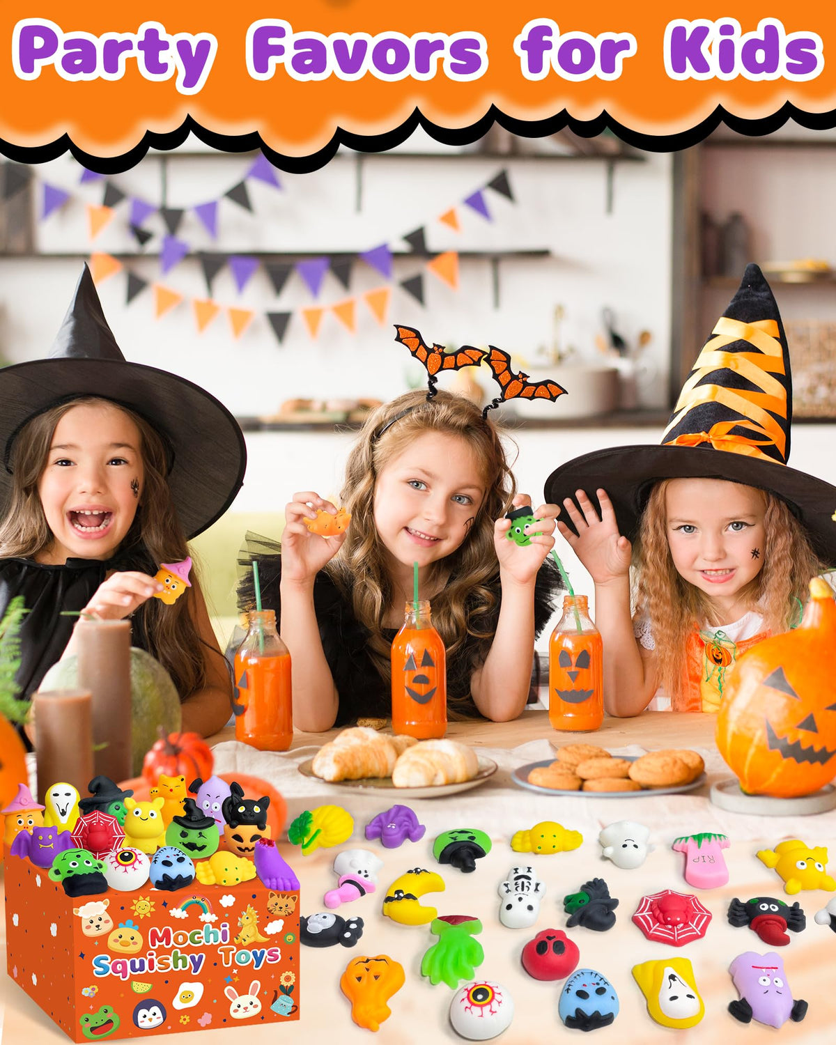 Kidific 30 Pcs Halloween Squishy Toys – Party Favors, Fidgets & Classroom Prizes