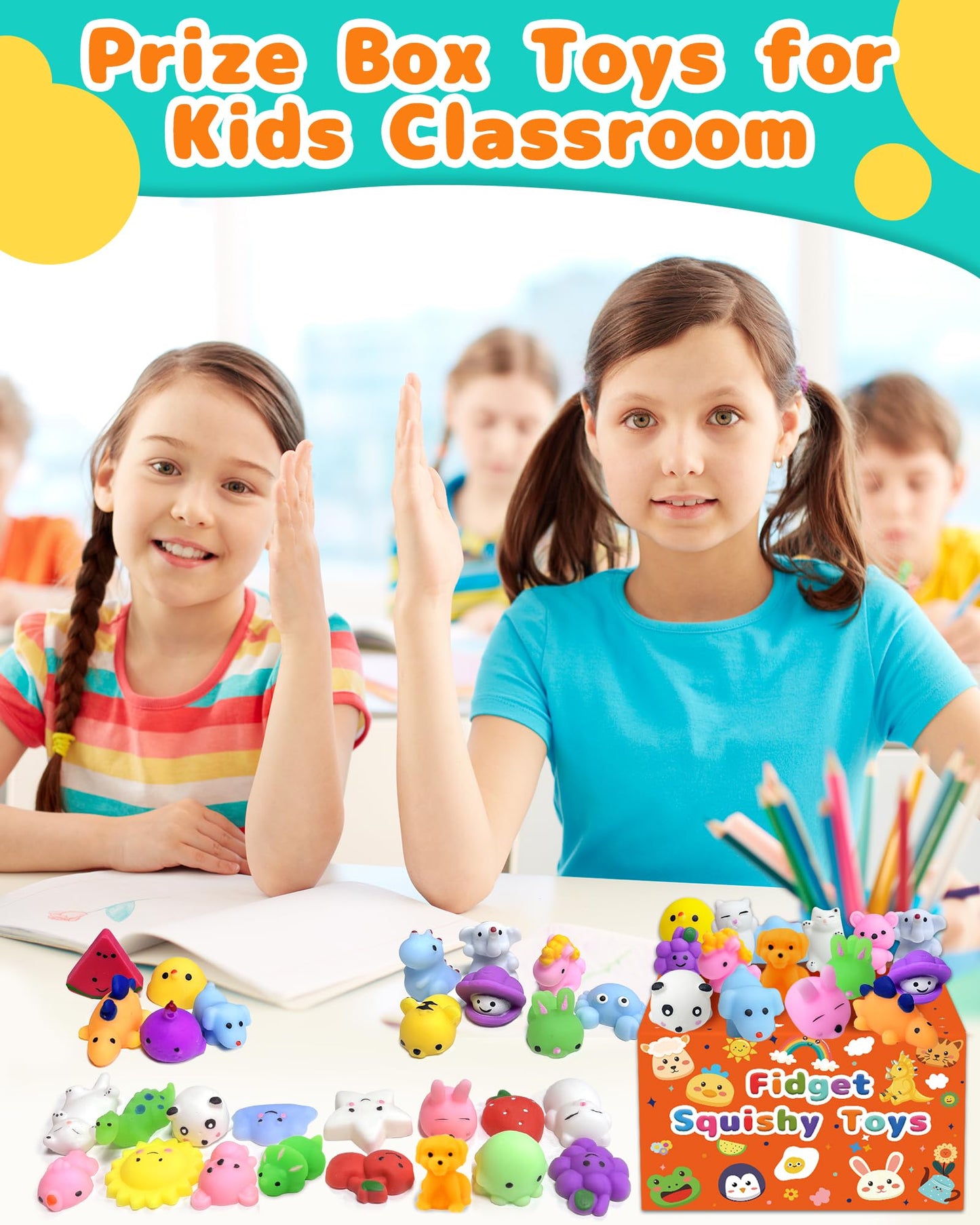 Kidific 30 Pack Squishy Toys – Kawaii Fidgets for Classrooms, Parties & Gifts